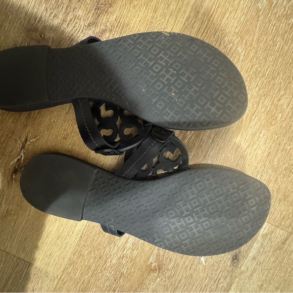 Tory Burch Miller Navy and Silver Sandals - Picture 2 of 3